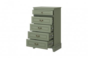 Комод 5 ящиков Лорето зеленый самшит (БМ) в Асбесте - asbest.mebel-e96.ru