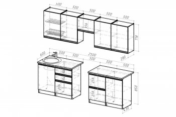 Кухонный гарнитур Лоретта мега 2500 мм (Герда) в Асбесте - asbest.mebel-e96.ru