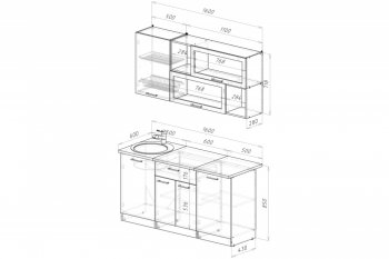 Кухонный гарнитур Лотос стандарт 1600 мм (Герда) в Асбесте - asbest.mebel-e96.ru