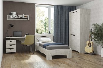 Набор детской мебели Лючия бетон, модульный (Олмеко) в Асбесте - asbest.mebel-e96.ru
