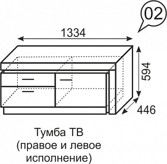 Тумба ТВ Люмен №2 (ИжМ) в Асбесте - asbest.mebel-e96.ru