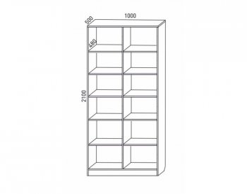 Шкаф распашной 1000 мм М6-2.4 Б+Б 100 (М6) в Асбесте - asbest.mebel-e96.ru