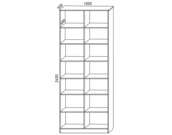 Шкаф распашной 1000 мм М6-2.4 Б+Б 100 + антресоль (М6) в Асбесте - asbest.mebel-e96.ru
