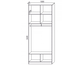 Шкаф распашной 1000 мм М6-2.1 П 100 + антресоль (М6) в Асбесте - asbest.mebel-e96.ru