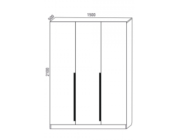 Шкаф распашной 1500 мм М6-3.5 Б+Б+Б 150 + ящики (М6) в Асбесте - asbest.mebel-e96.ru