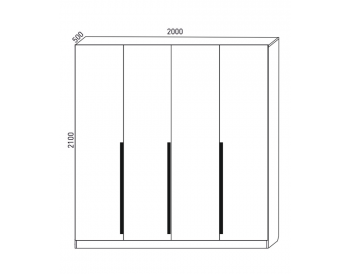 Шкаф распашной 2000 мм  М6-4.2 Б+П+Б 200+4 ящика (М6) в Асбесте - asbest.mebel-e96.ru