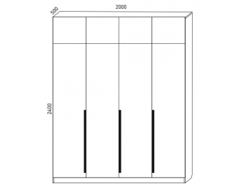 Шкаф распашной 2000 мм  М6-4.1.1 П+П+П+П 200 + антресоль (М6) в Асбесте - asbest.mebel-e96.ru