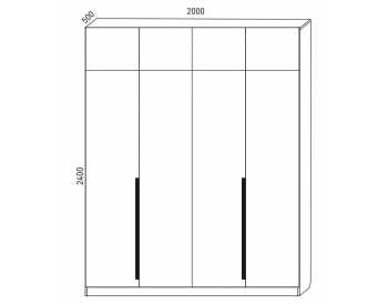 Шкаф распашной 2000 мм М6-4.1 П+П+П 200 + антресоль (М6) в Асбесте - asbest.mebel-e96.ru