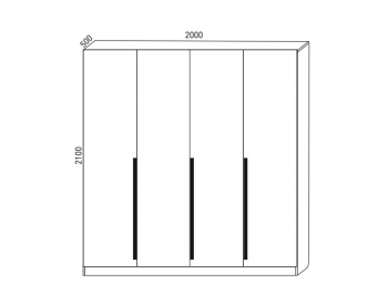 Шкаф распашной 2000 мм М6-4.4 Б+Б+Б+Б (М6) в Асбесте - asbest.mebel-e96.ru