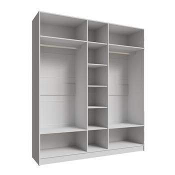 Шкаф Мадрид 2000 мм с зеркалом, белый (Текс) в Асбесте - asbest.mebel-e96.ru