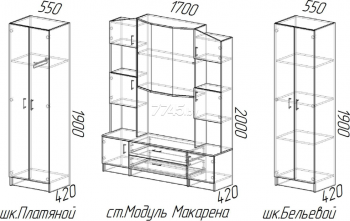 Стенка Макарена (ЭРА) в Асбесте - asbest.mebel-e96.ru