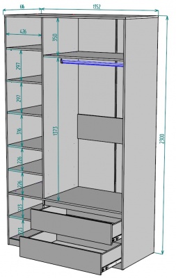 Шкаф Мальта 1350 мм Графит в Асбесте - asbest.mebel-e96.ru