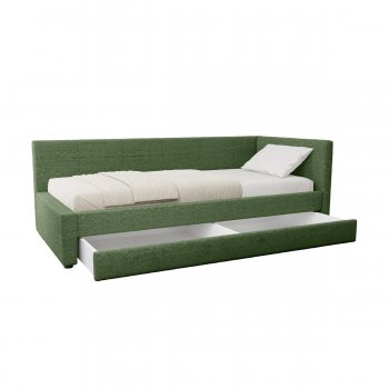 Кровать одинарная Марвэл зеленая (Моби) в Асбесте - asbest.mebel-e96.ru