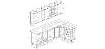 Кухонный гарнитур угловой Меренга МДФ 2600*1600 мм Sanvut в Асбесте - asbest.mebel-e96.ru