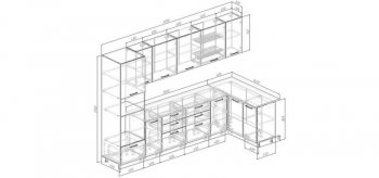 Угловой кухонный гарнитур Меренга 3200*1400 мм, МДФ Sanvut в Асбесте - asbest.mebel-e96.ru