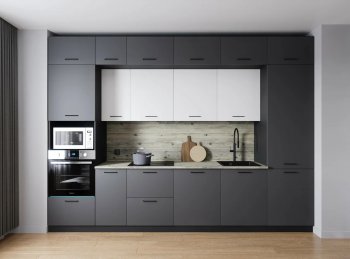 Кухонный гарнитур Меренга 3400 мм МДФ (Санвут) в Асбесте - asbest.mebel-e96.ru