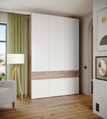 Шкаф 1500 мм Мерида крафт табачный/белый (Микон) в Асбесте - asbest.mebel-e96.ru