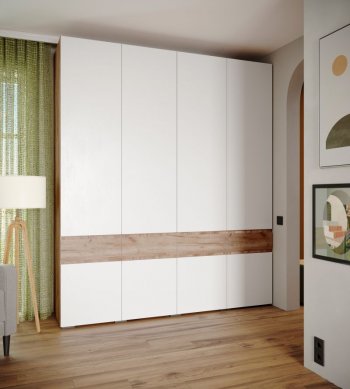 Шкаф 2000 мм Мерида крафт табачный/белый (Микон) в Асбесте - asbest.mebel-e96.ru