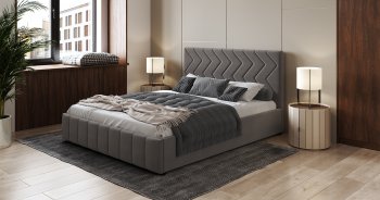 Кровать с подъемным механизмом Милана 1400 (серо-коричневый) (НиК) в Асбесте - asbest.mebel-e96.ru