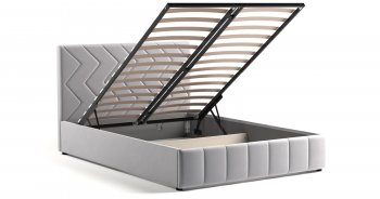 Кровать с подъемным механизмом Милана 1600 (светло-серый) (НиК) в Асбесте - asbest.mebel-e96.ru