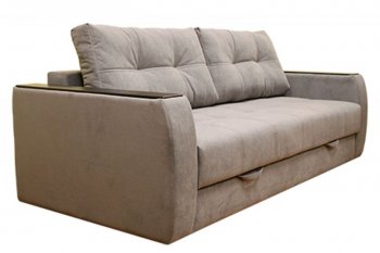 Диван Милан 3, НПБ, ткань Монако 06 (серый) (Хит Диван) в Асбесте - asbest.mebel-e96.ru
