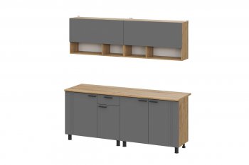 Кухонный гарнитур Монако 2000 мм графит (СВ) в Асбесте - asbest.mebel-e96.ru