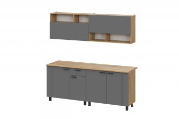 Кухонный гарнитур Монако 2000 мм графит (СВ) в Асбесте - asbest.mebel-e96.ru