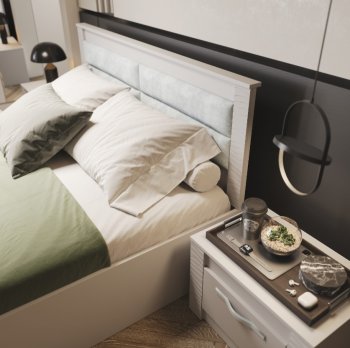 Кровать двуспальная Монако КР-16 кашемир (БТС) в Асбесте - asbest.mebel-e96.ru