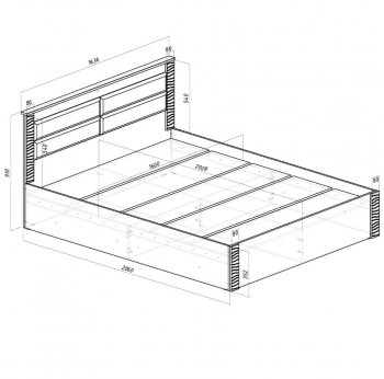 Кровать двуспальная Монако КР-16 кашемир (БТС) в Асбесте - asbest.mebel-e96.ru