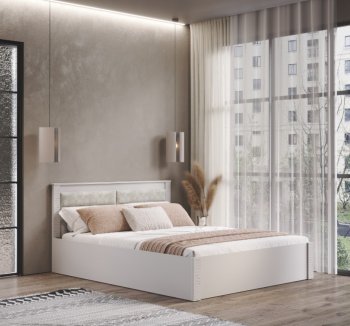 Кровать двуспальная Монако КР-16 кашемир (БТС) в Асбесте - asbest.mebel-e96.ru