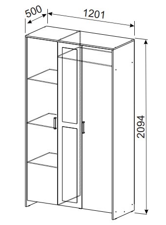 Шкаф распашной 1200 мм Дольче (СВ) в Асбесте - asbest.mebel-e96.ru