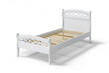 Кровать Натали массив береза + МДФ, белый (МЛК) в Асбесте - asbest.mebel-e96.ru