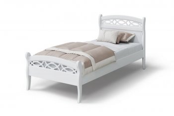 Кровать Натали массив береза + МДФ, белый (МЛК) в Асбесте - asbest.mebel-e96.ru