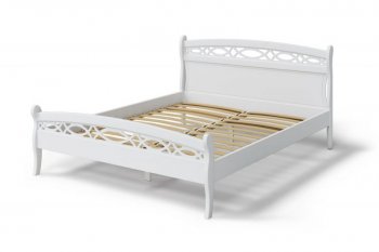 Кровать Натали массив береза + МДФ, белый (МЛК) в Асбесте - asbest.mebel-e96.ru