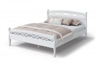 Кровать Натали массив береза + МДФ, белый (МЛК) в Асбесте - asbest.mebel-e96.ru