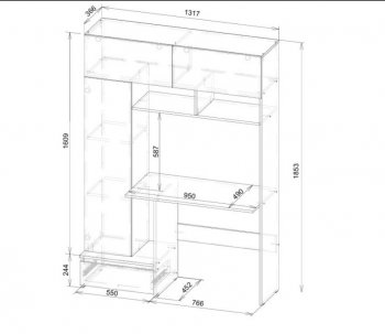 Стол компьютерный Некст-1 + Шкаф (СВ) в Асбесте - asbest.mebel-e96.ru