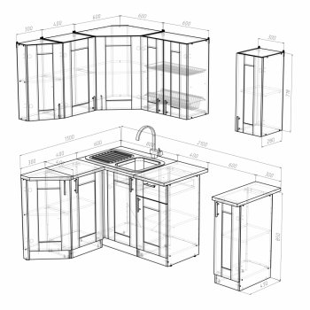 Кухонный гарнитур Ника литл 1500х1300 мм (Герда) в Асбесте - asbest.mebel-e96.ru