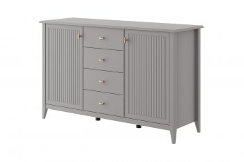 Комод 4 ящика 2 двери Никеа антрацит (БМ) в Асбесте - asbest.mebel-e96.ru