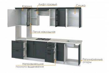 Кухонный гарнитур 3000 мм Николь-1 (Росток) в Асбесте - asbest.mebel-e96.ru