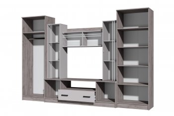 Стенка Николь-2 крафт серый/кашемир (Зарон) в Асбесте - asbest.mebel-e96.ru