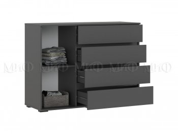 Комод 1 дверь 4 ящика (1200) Норд, графит (Миф) в Асбесте - asbest.mebel-e96.ru