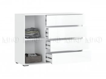 Комод 1 дверь 4 ящика (1200) Норд,  белый (Миф) в Асбесте - asbest.mebel-e96.ru