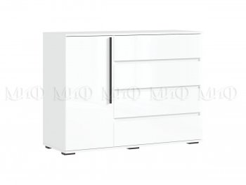 Комод 1 дверь 4 ящика (1200) Норд,  белый (Миф) в Асбесте - asbest.mebel-e96.ru
