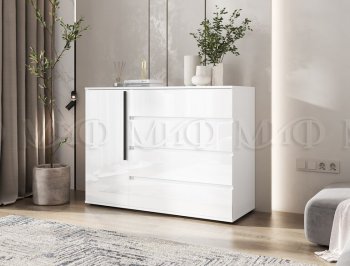 Комод 1 дверь 4 ящика (1200) Норд,  белый (Миф) в Асбесте - asbest.mebel-e96.ru