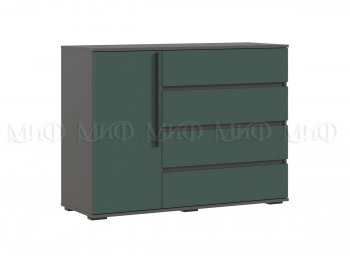 Комод 1 дверь 4 ящика (1200) Норд, графит/изумруд (Миф) в Асбесте - asbest.mebel-e96.ru