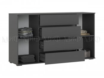Комод 2 двери 4 ящика (1600) Норд, графит (Миф) в Асбесте - asbest.mebel-e96.ru
