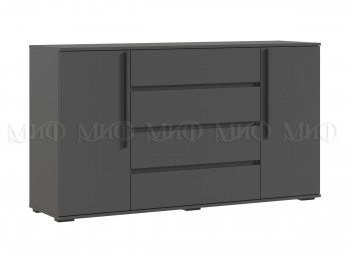 Комод 2 двери 4 ящика (1600) Норд, графит (Миф) в Асбесте - asbest.mebel-e96.ru