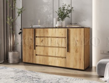Комод 2 двери 4 ящика (1600) Норд, крафт (Миф) в Асбесте - asbest.mebel-e96.ru