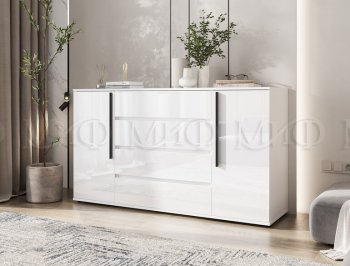 Комод 2 двери 4 ящика (1600) Норд, белый (Миф) в Асбесте - asbest.mebel-e96.ru