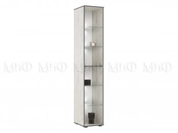 Пенал-стекло 400 мм Норд (Дуб крафт белый) (Миф) в Асбесте - asbest.mebel-e96.ru